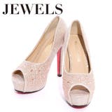 敷き詰められた輝くストーンが豪華に煌めく♪ 12cmヒールオープントゥパンプス | DressShop JEWELS | 詳細画像9 