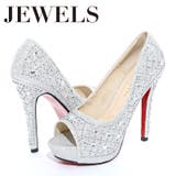 敷き詰められた輝くストーンが豪華に煌めく♪ 12cmヒールオープントゥパンプス | DressShop JEWELS | 詳細画像5 