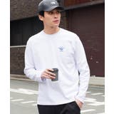 lホワイト | ロンT メンズ コットン ワンポイントマルチプリント長袖Tシャツ カットソー | JIGGYS SHOP