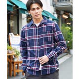 ネイビー×レッド | チェックシャツ メンズ ネルシャツ | JIGGYS SHOP