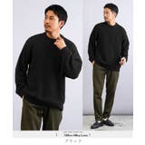 ブラック | ニット ビッグワッフルクルーニットセーター メンズニット | JIGGYS SHOP