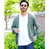 スモークグリーン | カーディガン メンズ◆コットンカラーニットカーディガン◆cardigan | JIGGYS SHOP
