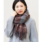 グレーブラウン | マフラー チェック 大判ストール | JIGGYS SHOP