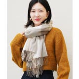 ベージュグレー | マフラー チェック 大判ストール | JIGGYS SHOP