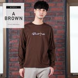 Aブラウン | 定番◆USAコットン刺繍ロンT◆ | JIGGYS SHOP
