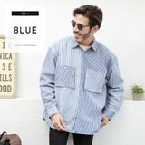 ブルー | 定番◆ピッチ切り替えワイドシャツ◆ | JIGGYS SHOP