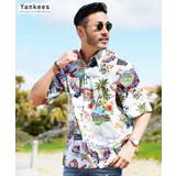 ◇MLB 総柄プリントシャツ◇アロハシャツ 半袖シャツ[品番  