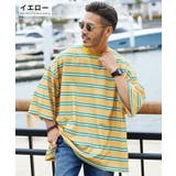 イエロー | Tシャツ メンズ 夏服 韓国◆ミニ裏毛プリントボーダーTシャツ◆ | JIGGYS SHOP