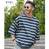 ネイビー | Tシャツ メンズ 夏服 韓国◆ミニ裏毛プリントボーダーTシャツ◆ | JIGGYS SHOP