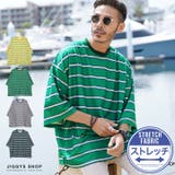 Tシャツ メンズ 夏服 韓国◆ミニ裏毛プリントボーダーTシャツ◆ | JIGGYS SHOP | 詳細画像1