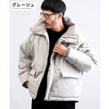 グレージュ | ◆ポリタスランファイバー中綿ハーフジップジャケット◆ ダウンジャケット メンズ | JIGGYS SHOP