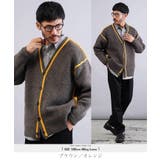 ブラウン/オレンジ | カーディガン ニット◆ ふわもち配色カーディガン◆配色 | JIGGYS SHOP