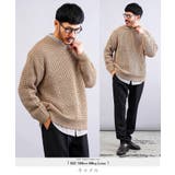 キャメル | ニット メンズ◆ビッグワッフルクルーニットセーター◆メンズニット セーター | JIGGYS SHOP
