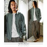 チャコールグレー | ワークシャツ メンズ◆ポリエステルタフタスナップボタンシャツ◆シンプル 無地 | JIGGYS SHOP