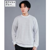 ホワイト×グレー | ロンT メンズ Tシャツ | JIGGYS SHOP