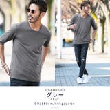 グレー | Tシャツ メンズ 韓国 春服◆Uネック無地5分袖Tシャツ◆ | JIGGYS SHOP