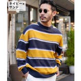ネイビー×サンド | ◆モヘアライク ボーダーニット◆プルオーバー ニット | JIGGYS SHOP
