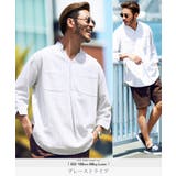 グレーストライプ | ◆綿麻パナマ織スタンドスキッパー7分袖シャツ◆カプリシャツ メンズ 大人 | JIGGYS SHOP