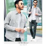 ストライプ | ◆綿麻ストレッチレギュラー長袖シャツ◆綿麻シャツ レギュラーカラー メンズ | JIGGYS SHOP