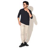 ◆ストレッチVネック無地7分袖Tシャツ◆七分袖 Tシャツ メンズ | JIGGYS SHOP | 詳細画像10