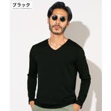 ブラック | ◆ストレッチVネック無地長袖Tシャツ◆ロンT メンズ Tシャツ | JIGGYS SHOP