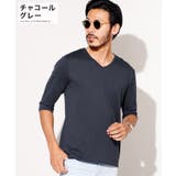 チャコールグレー | ◆ストレッチVネック無地5分袖Tシャツ◆ ストレッチ ストレスフリーカットソー | JIGGYS SHOP