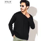 ブラック | 定番◆コットンVネックロンT◆カットソー メンズ ロンT | JIGGYS SHOP