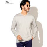 グレー | 定番◆コットンVネックロンT◆カットソー メンズ ロンT | JIGGYS SHOP