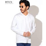 ホワイト | 定番◆コットンVネックロンT◆カットソー メンズ ロンT | JIGGYS SHOP