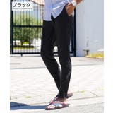 ブラック | ◆roshell シアサッカー スリムパンツ◆テーパードパンツ | JIGGYS SHOP
