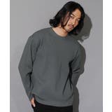 チャコールグレー | クルーネック ニット ワッフル編み | JIGGYS SHOP