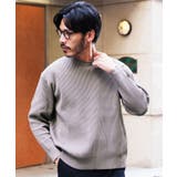 グレージュ | クルーネック ニット ワッフル編み | JIGGYS SHOP