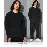 ブラック | クルーネック ニット アゼ編み | JIGGYS SHOP