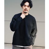 ブラック | クルーネック ニット ワッフル編み | JIGGYS SHOP