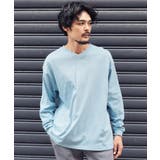 ライトアッシュブルー | 吸汗速乾 ロンT メンズ◆ルーズフィットVネックロンT◆Tシャツ | JIGGYS SHOP