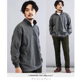 チャコールグレー | スウェット トレーナー メンズ◆フェードスタンドZIPスウェット◆プルオーバー | JIGGYS SHOP