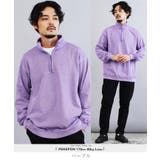 パープル | スウェット トレーナー メンズ◆フェードスタンドZIPスウェット◆プルオーバー | JIGGYS SHOP