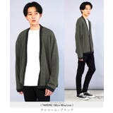チャコール×ブラック | カーディガン メンズ ◆バイカラーワッフルカーディガン◆洗える | JIGGYS SHOP