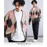 ブラウン | ニット カーディガン メンズ◆モヘアタッチアーガイルカーディガン◆厚手 | JIGGYS SHOP