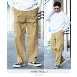 ベージュ | カーゴパンツ ワイドパンツ メンズ◆ワイドカーゴイージーパンツ◆ミリタリー | JIGGYS SHOP
