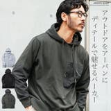パーカー メンズ フーディー◆ワッシャーコンビパーカー◆プルパーカー | JIGGYS SHOP | 詳細画像1