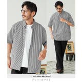 グレー×ホワイト | ストライプシャツ 半袖シャツ メンズ | JIGGYS SHOP