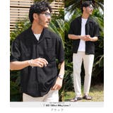 ブラック | 半袖シャツ メンズ 5分袖◆楊柳オープンカラー半袖シャツ◆涼しい | JIGGYS SHOP