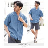 ブルー | 半袖シャツ メンズ 5分袖◆楊柳オープンカラー半袖シャツ◆涼しい | JIGGYS SHOP