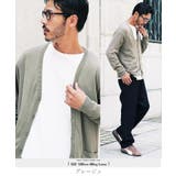 グレージュ | カーディガン メンズ◆コットンカラーニットカーディガン◆cardigan | JIGGYS SHOP