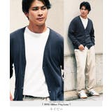ネイビー | カーディガン メンズ◆コットンカラーニットカーディガン◆cardigan | JIGGYS SHOP