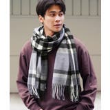 ブロックブラック | マフラー チェック 大判ストール | JIGGYS SHOP