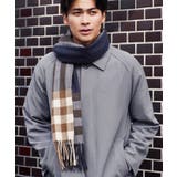 ネイビーチェック | マフラー チェック 大判ストール | JIGGYS SHOP