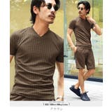 ブラウン | 半袖Tシャツ Ｖネック ダイヤジャガードＴシャツ | JIGGYS SHOP