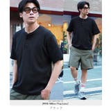 ブラック | Tシャツ メンズ ヘンリーネックワッフルサーマルTシャツ | JIGGYS SHOP